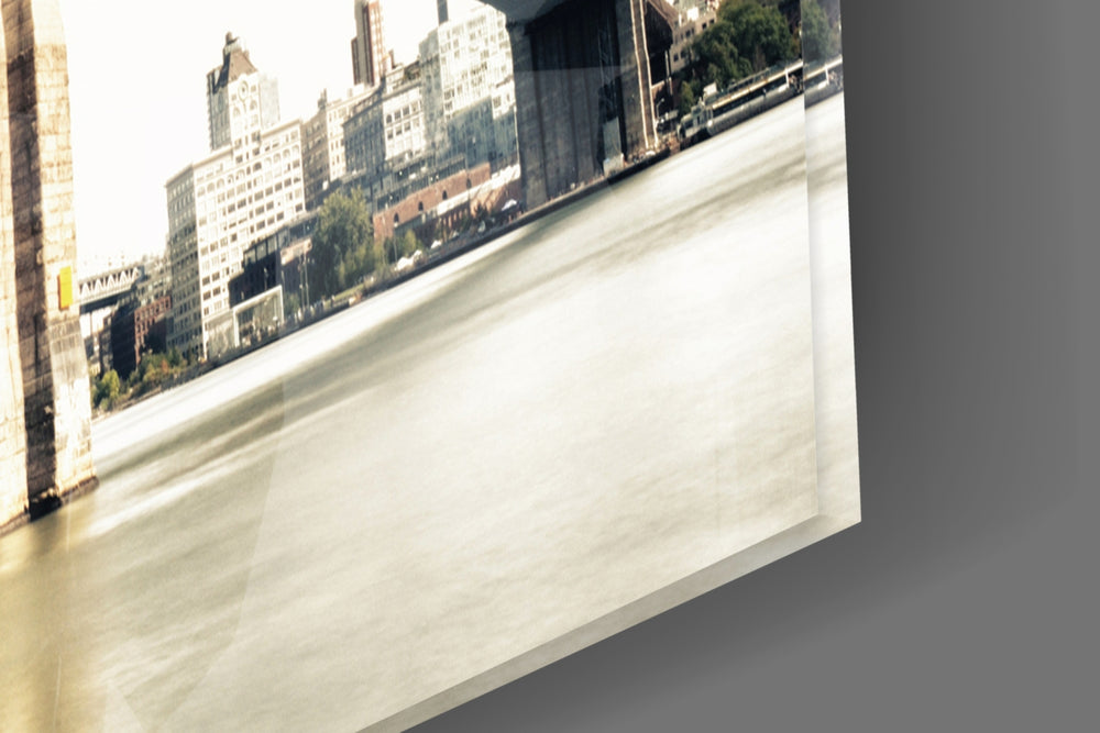 Brooklyn Bridge panel catching warm light to reveal its sepia palette
