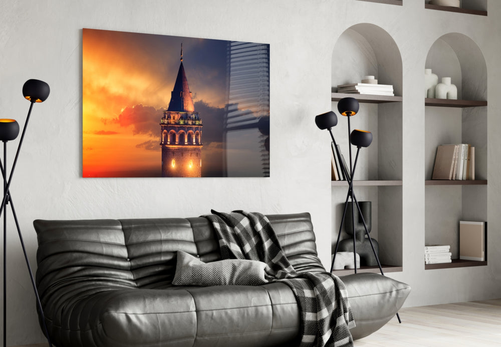Galata Tower panel adding cultural warmth to a study or home office