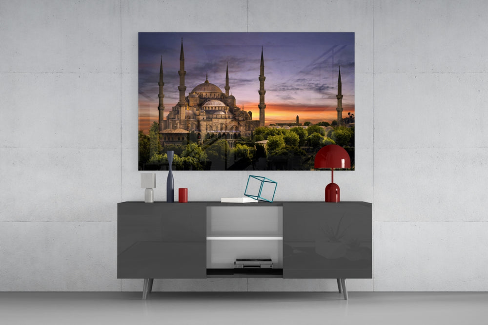 Fine art architecture photography – Sultan Ahmed Mosque (Blue Mosque) with all six minarets under a dramatic twilight sky in Istanbul