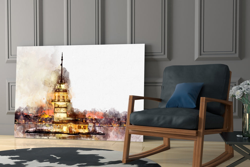 Maiden's Tower artwork anchoring a reading corner