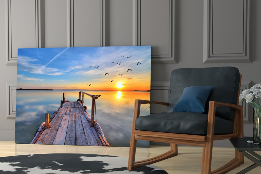 Dock artwork bringing forward motion to a breakfast nook