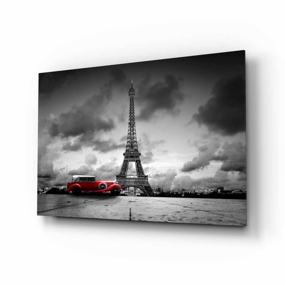 Selective-color Paris panel bringing cinematic travel mood to a contemporary living space