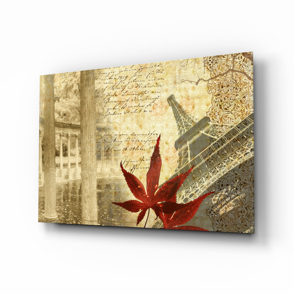 Vintage Paris panel bringing scrapbook warmth to a contemporary living space