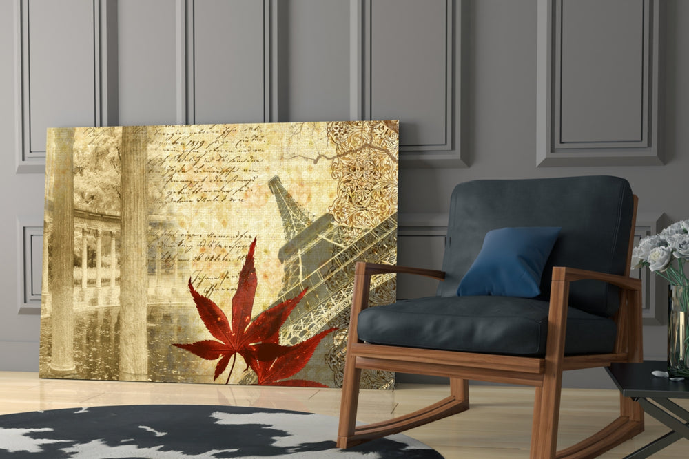 Retro artwork anchoring a library or reading nook