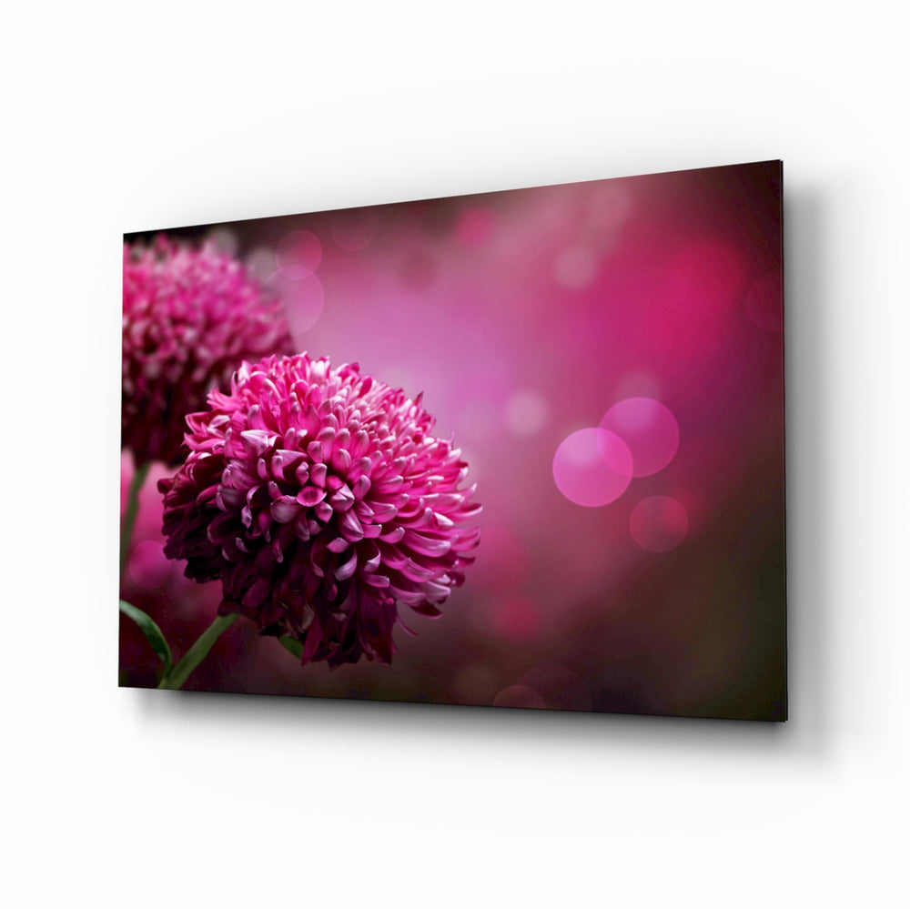 Magenta flower panel bringing warm romance to a contemporary living space