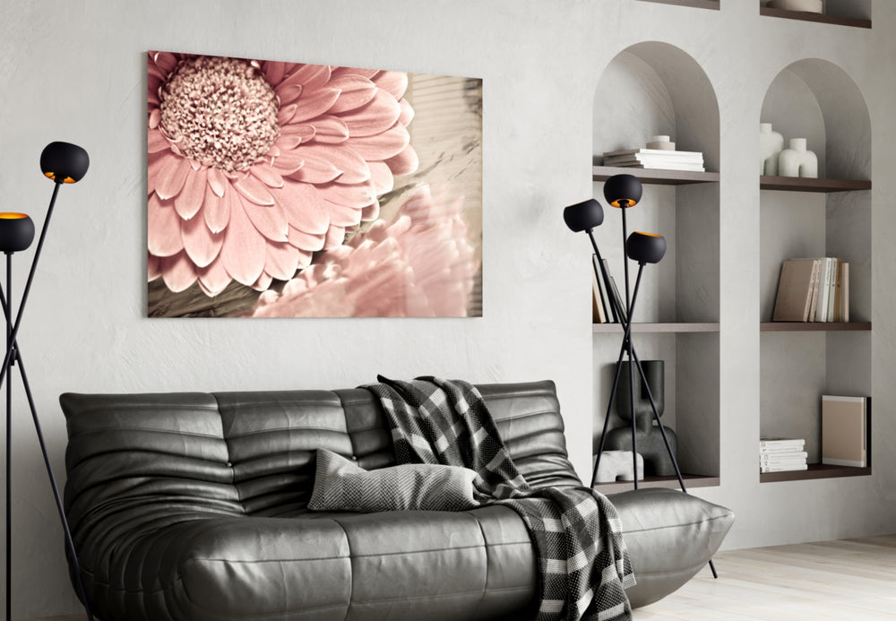 Flower panel adding vintage romance to a dressing area