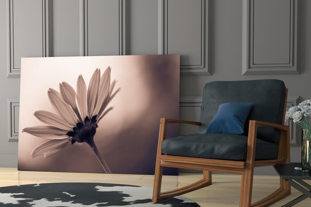 Flower artwork bringing poetic mood to a dressing area