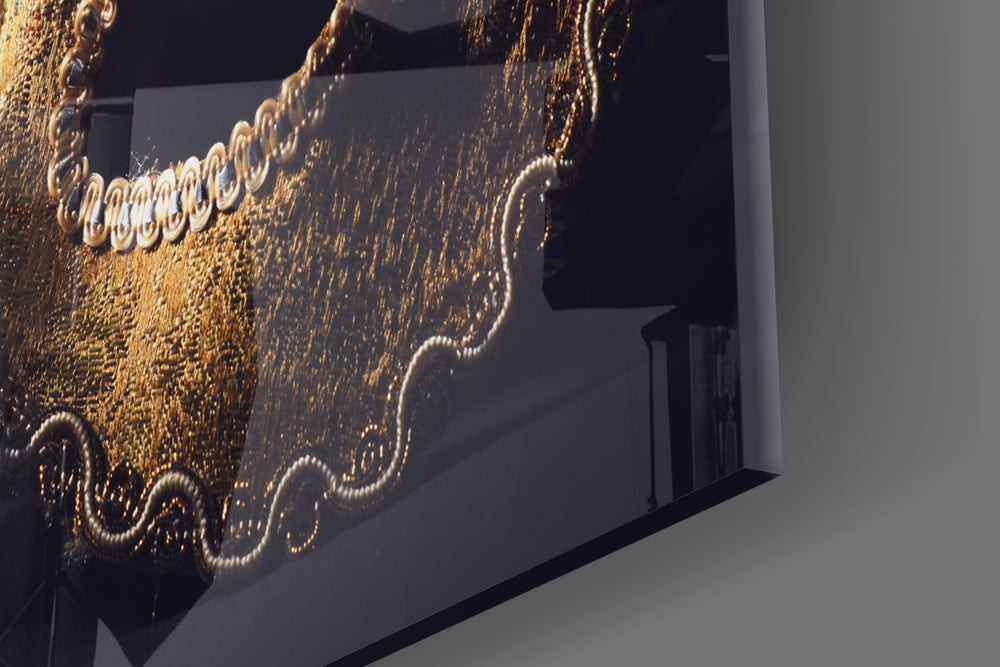 Venetian Mask panel catching candlelight to reveal its rich texture