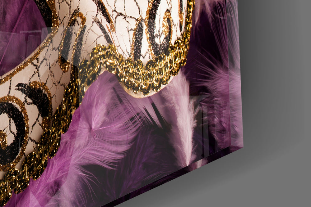 Venetian Mask panel catching ambient light to reveal its filigree detail