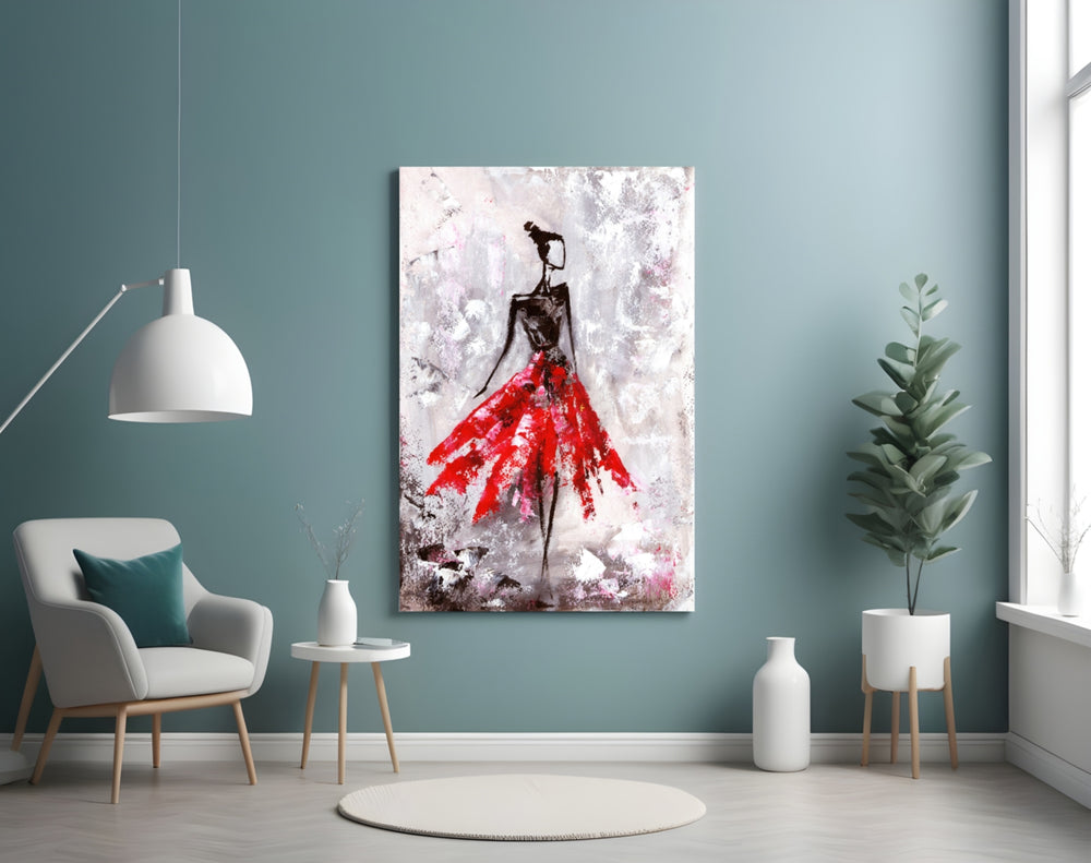 Female panel adding dramatic warmth to a feminine lounge