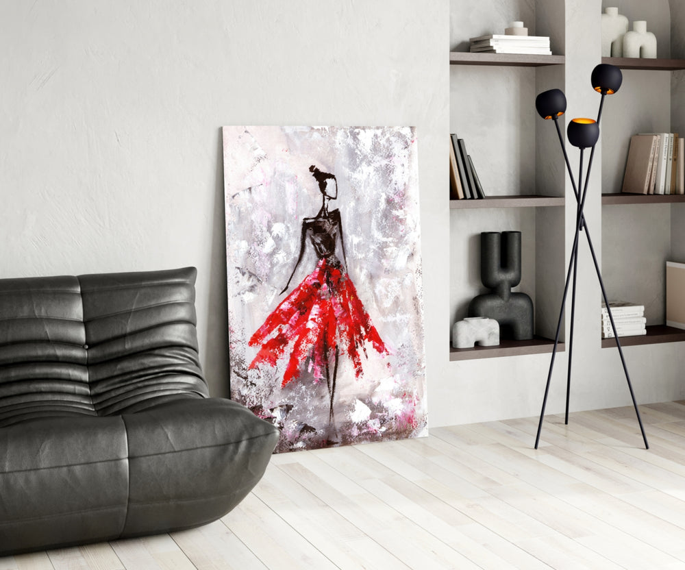 Female glass print enhancing a creative studio