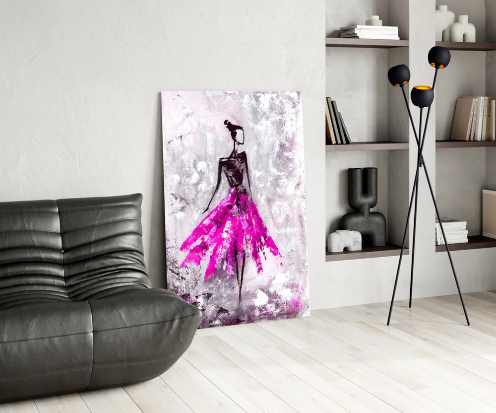 Woman glass print enhancing a creative studio or office