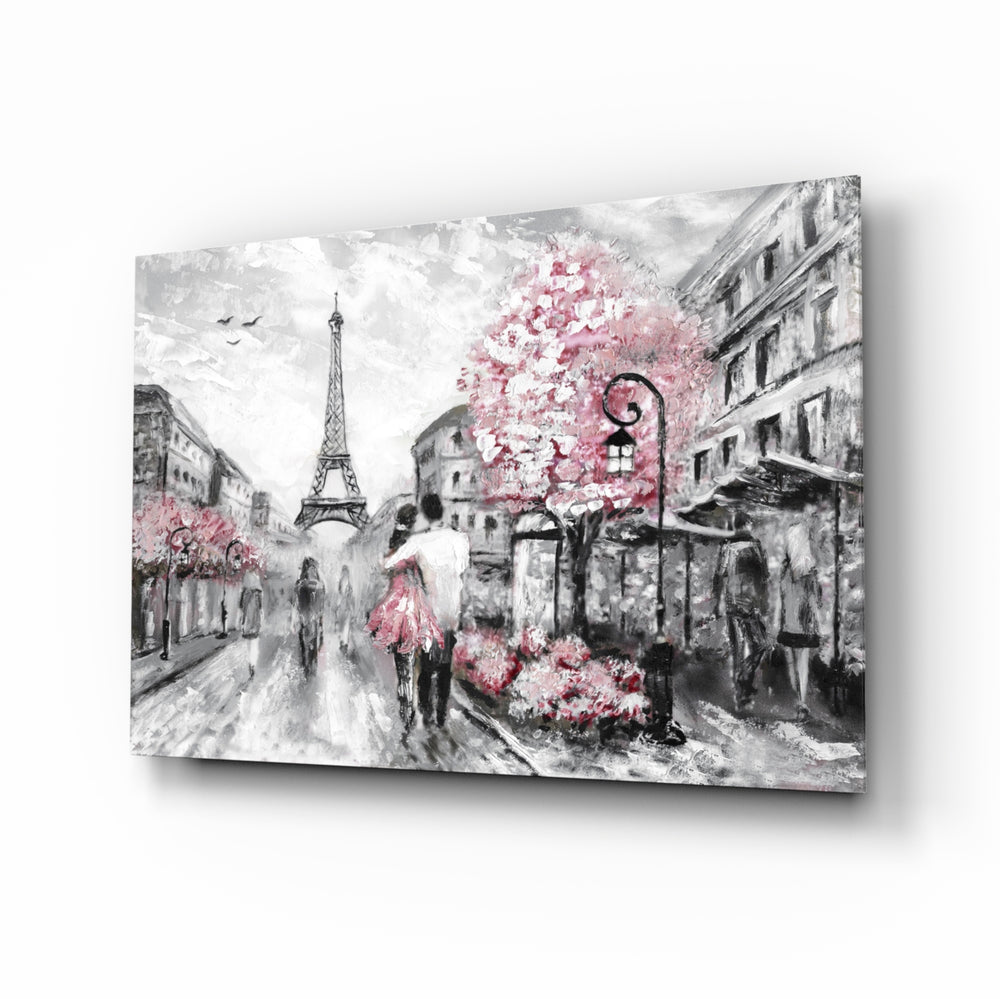 Paris oil painting panel bringing spring romance to a contemporary living space