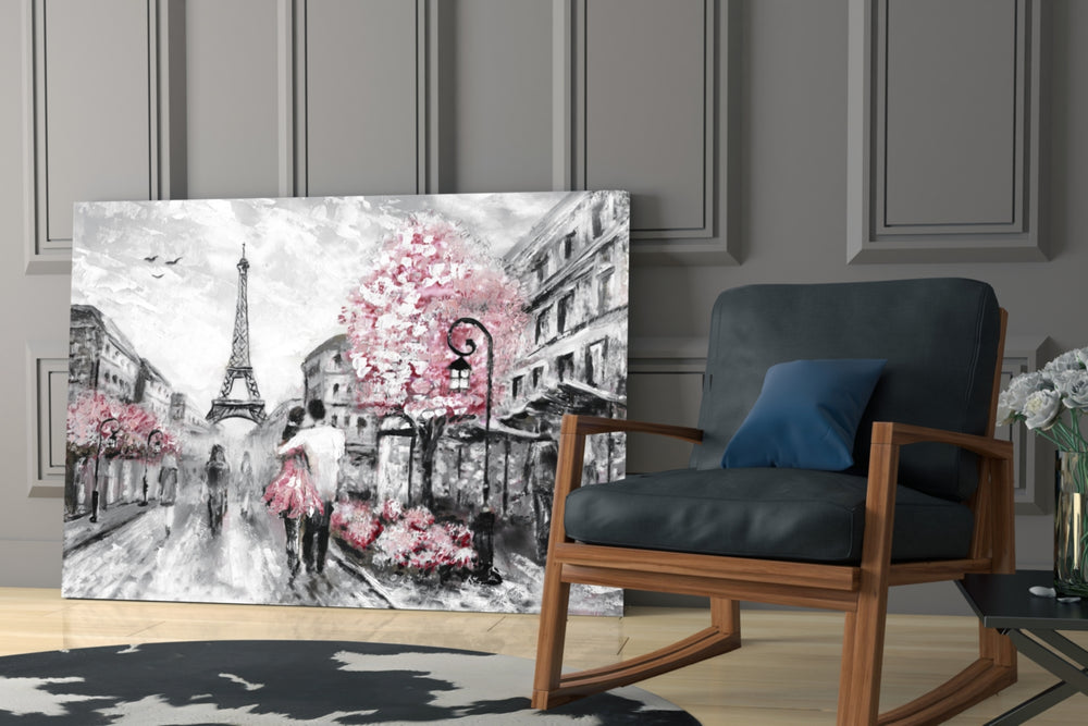 Paris artwork bringing street romance to a hallway