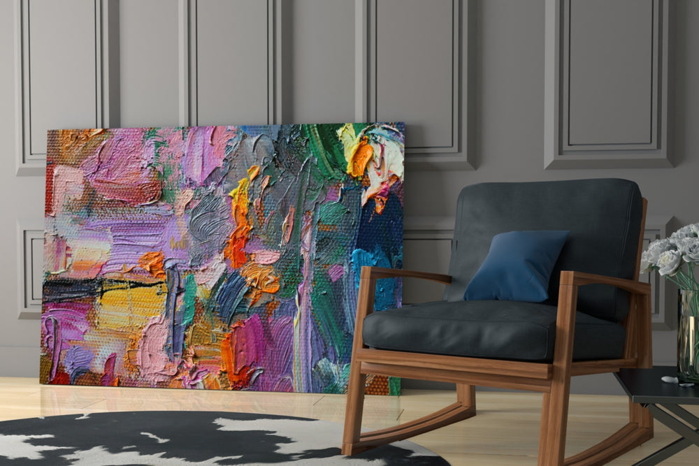 Abstract artwork bringing tactile energy to a loft