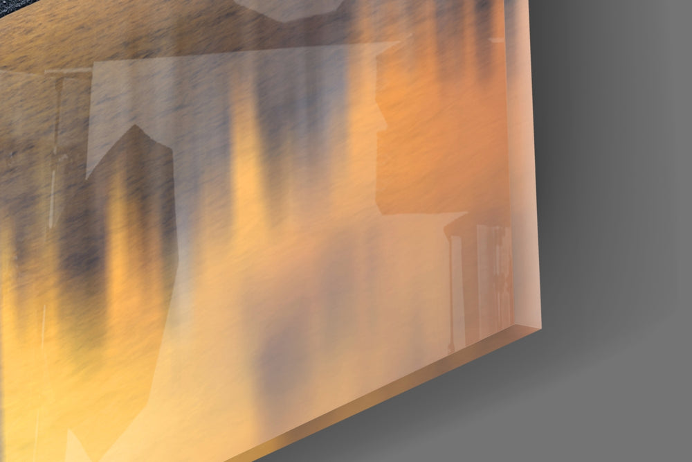Downtown panel catching warm light to reveal its golden horizon