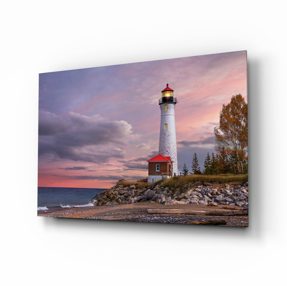 Lighthouse pastel panel bringing coastal calm to a contemporary living space