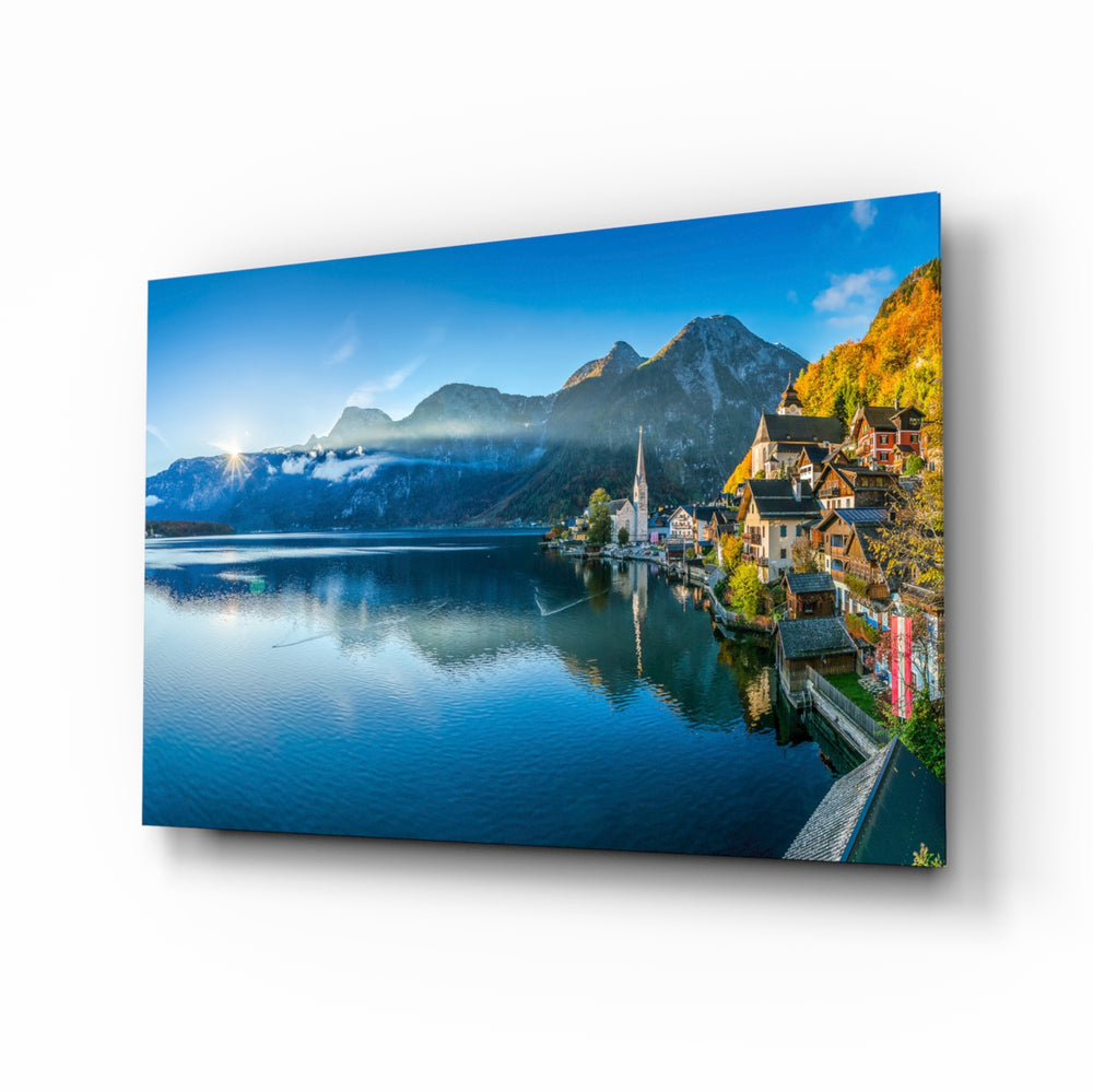 Hallstatt reflection panel bringing alpine calm to a contemporary living space