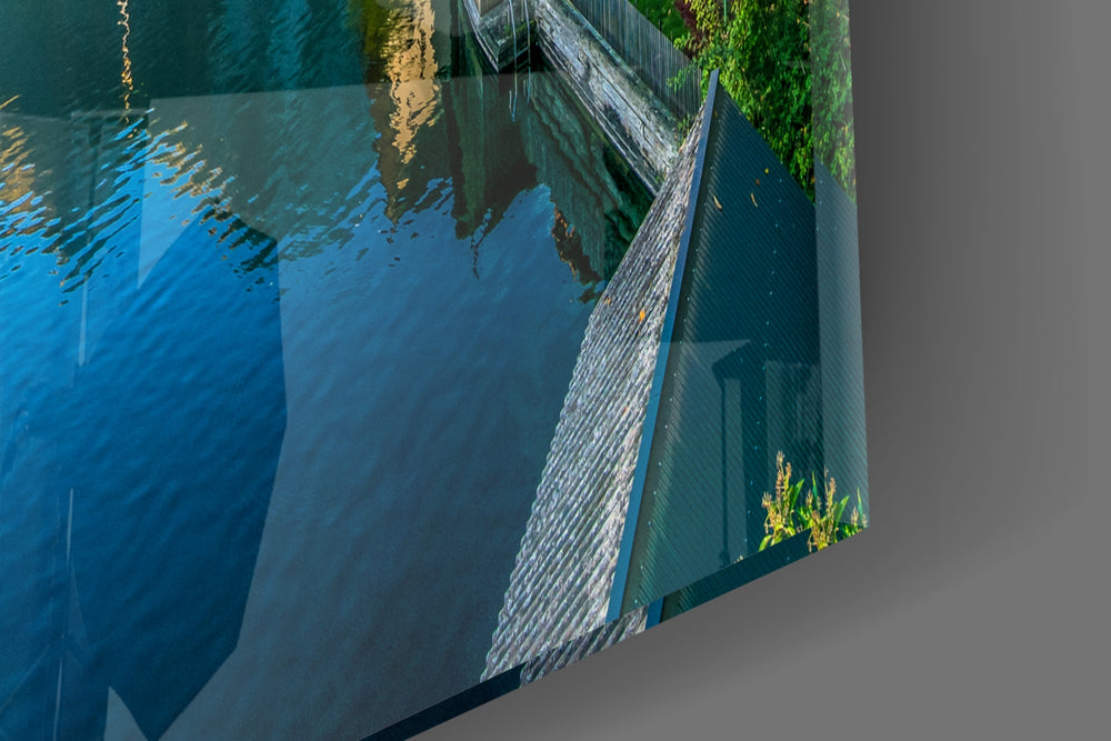 Lake panel catching daylight to reveal its symmetrical reflection