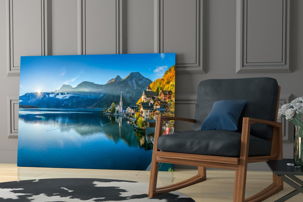 Lake artwork bringing postcard charm to a hallway