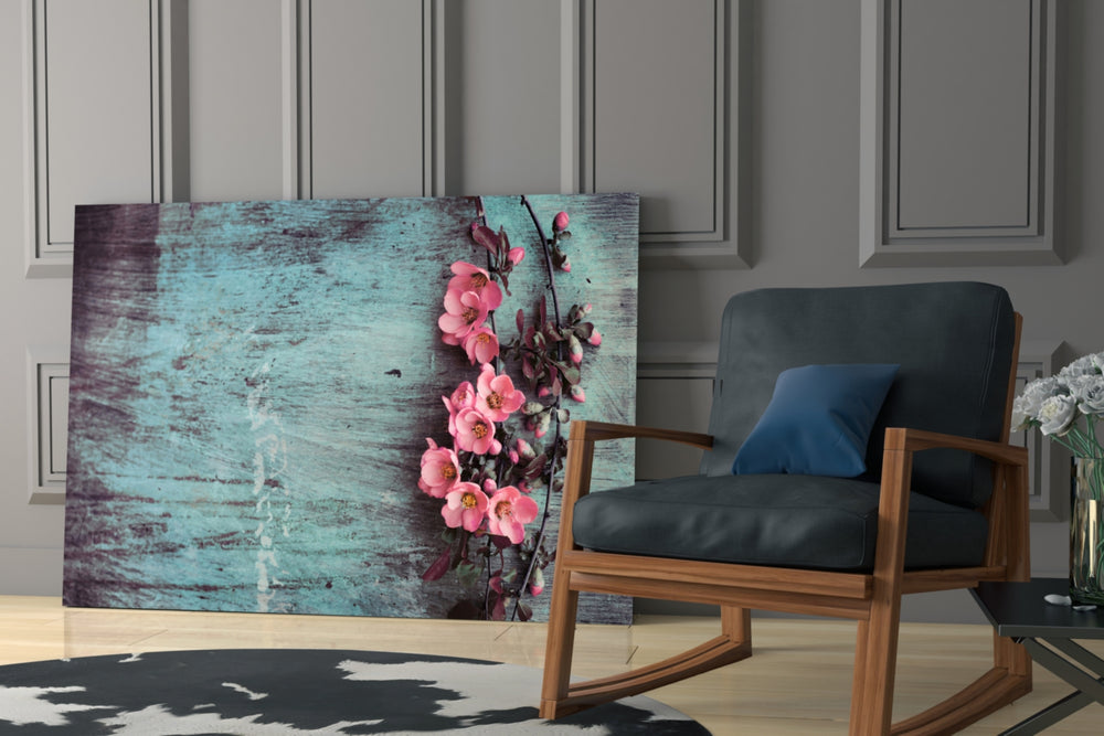 Pastel Flower artwork anchoring a hallway with shabby-chic character