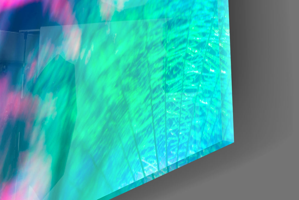 Dandelion panel catching window light to reveal its iridescent palette