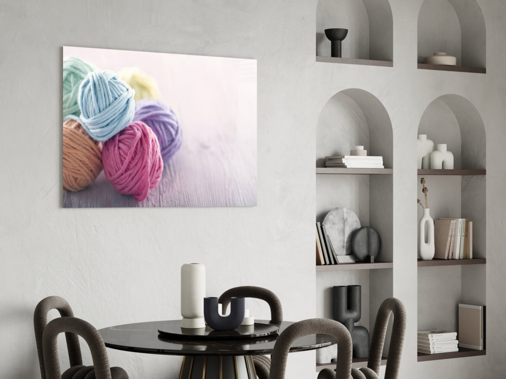 Balls of Rope glass print enhancing a sunlit kitchen nook