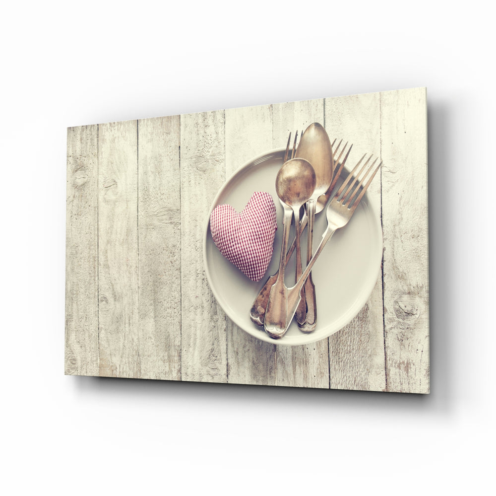 Vintage heart still-life panel bringing gentle sentiment to a contemporary living space