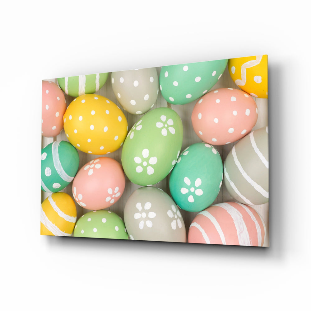 Pastel Easter egg panel bringing seasonal charm to a contemporary living space