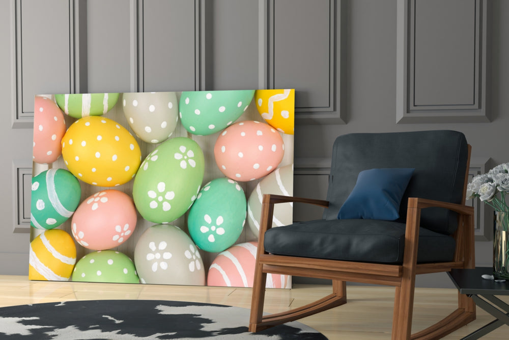 Eggs artwork bringing Easter warmth to a breakfast nook
