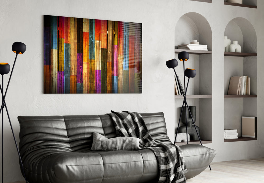 Painted Wood panel adding creative color to a studio