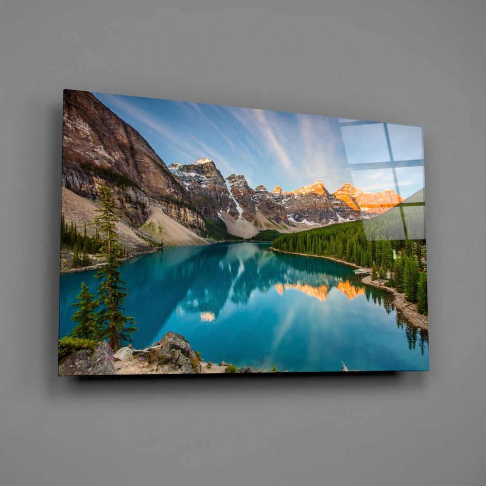 Moraine Lake panel bringing wilderness grandeur to a contemporary living space