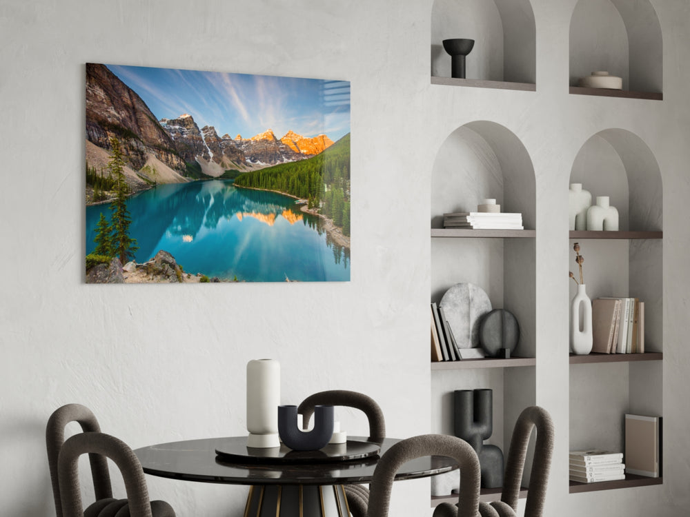 Lake panel adding hiker's dreams to a bedroom