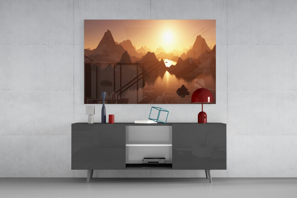 Mountain panel catching ambient light to reveal its warm palette