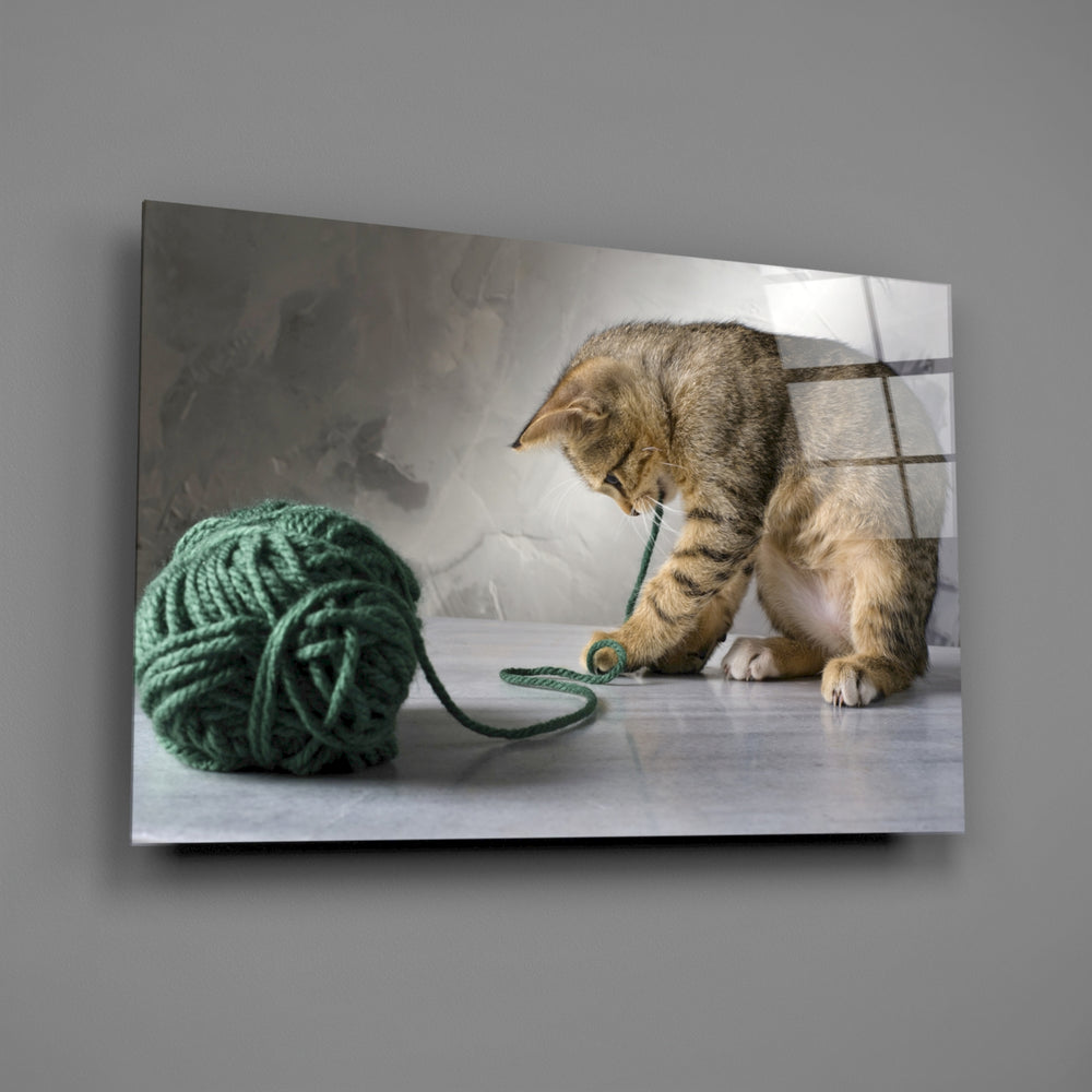 Kitten portrait panel bringing gentle charm to a contemporary living space