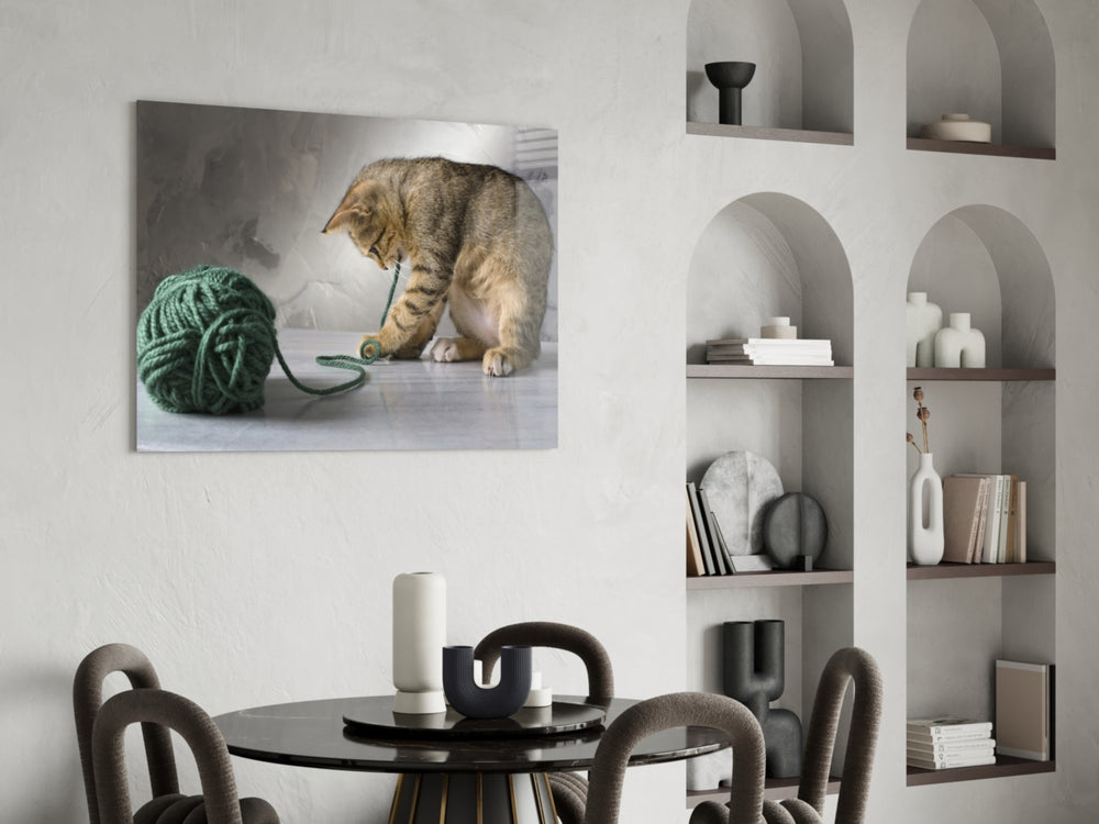 Cat panel adding pet-lover warmth to a family living room