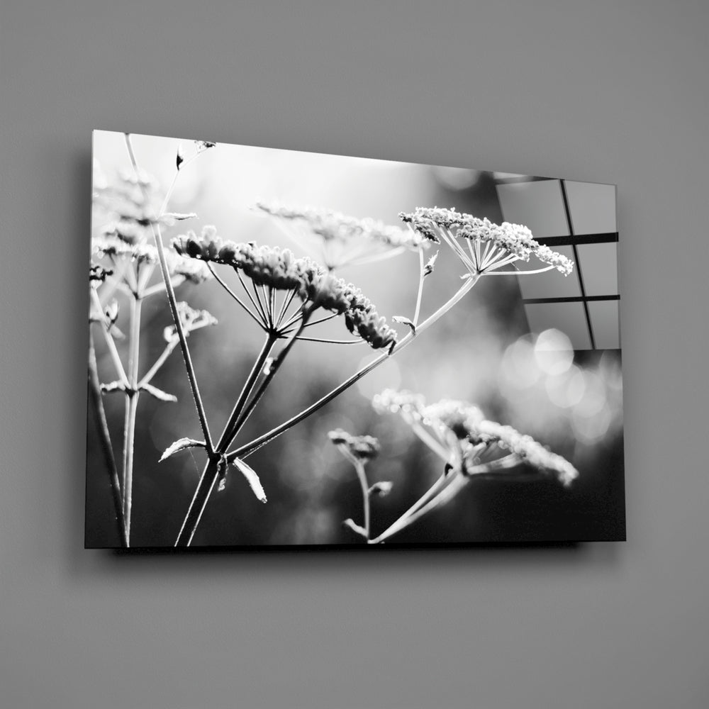 Wildflower silhouette panel bringing meadow calm to a contemporary living space