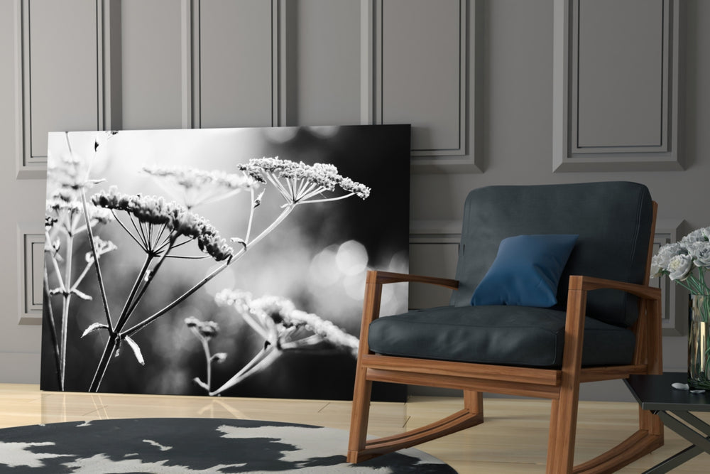 Flower glass print enhancing a hallway with gentle nature