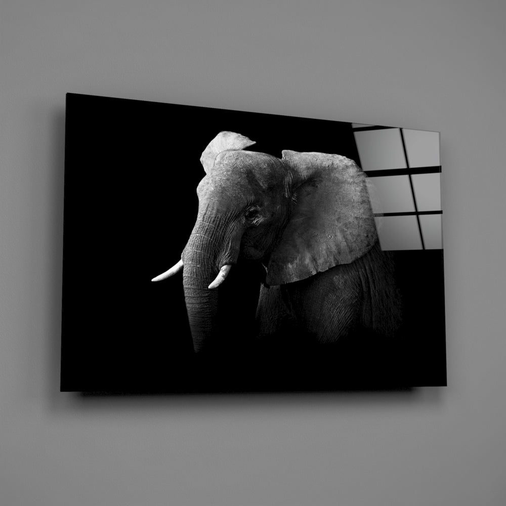 Elephant side-profile panel bringing monumental calm to a contemporary living space
