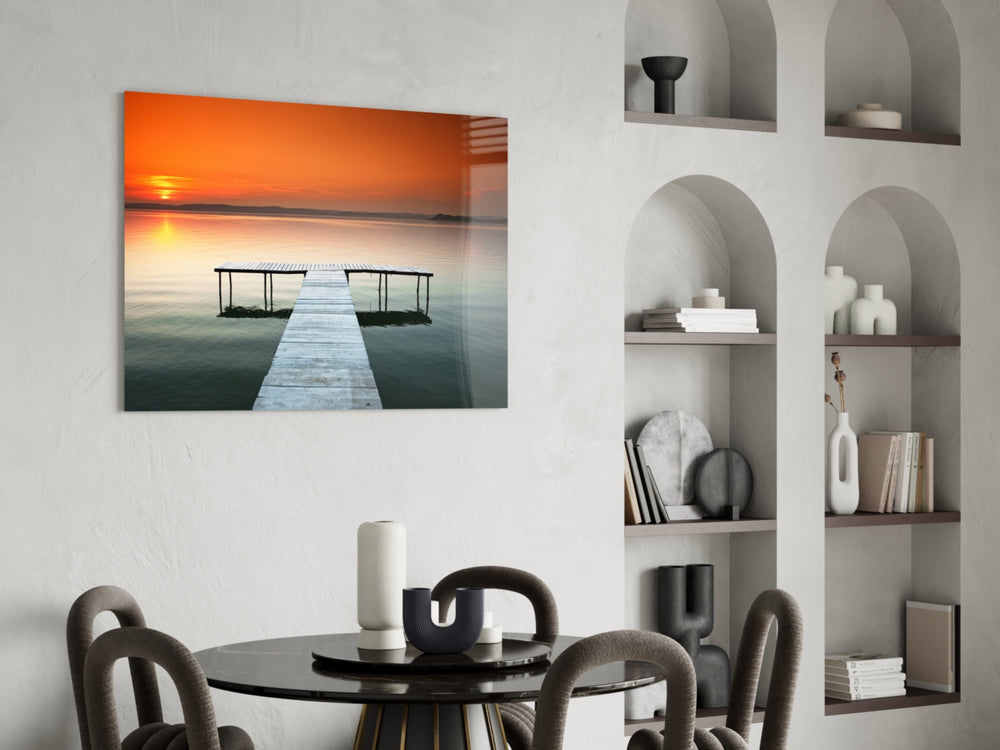 Dock panel adding contemplative warmth to a living room