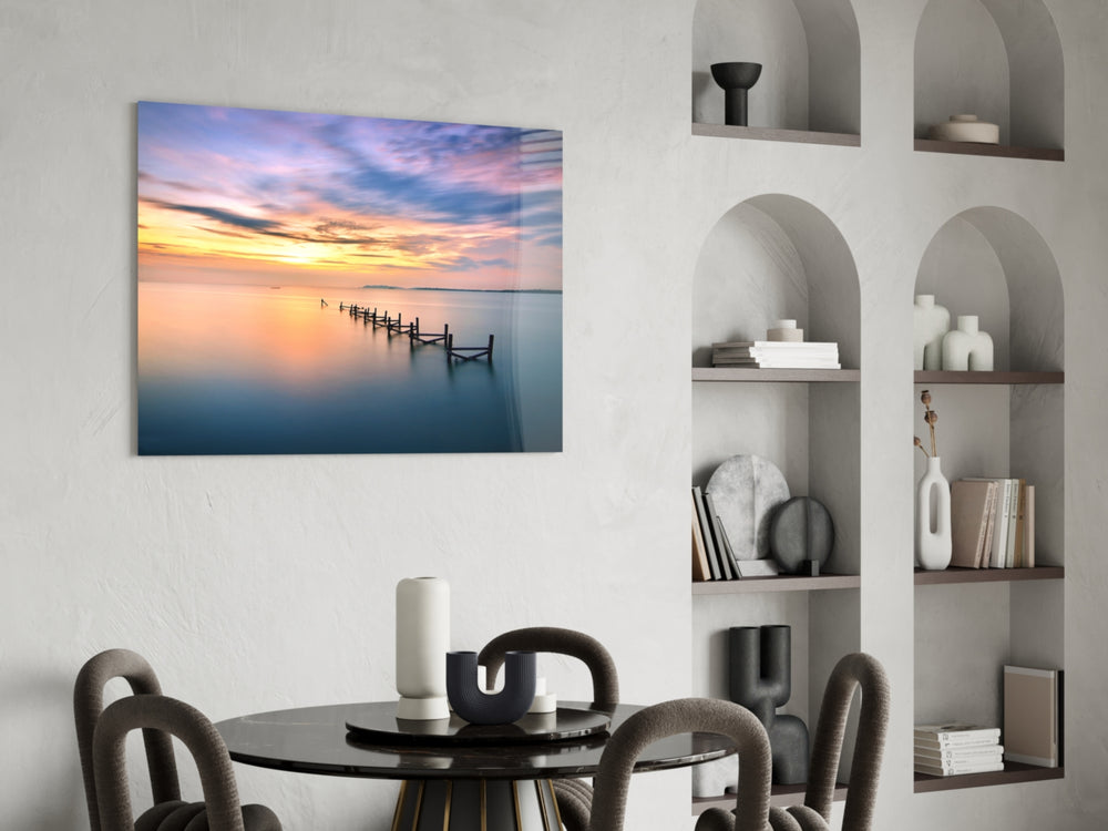 Sunset panel enhancing a bathroom with twilight calm