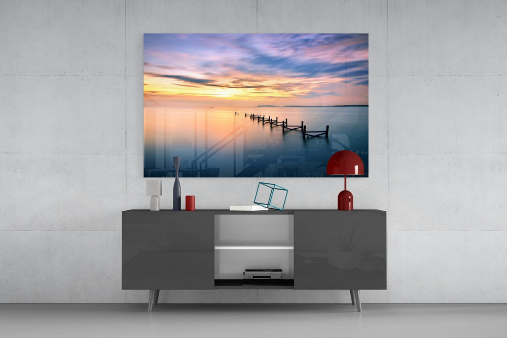 Sunset panel catching dusk light to reveal its pastel palette