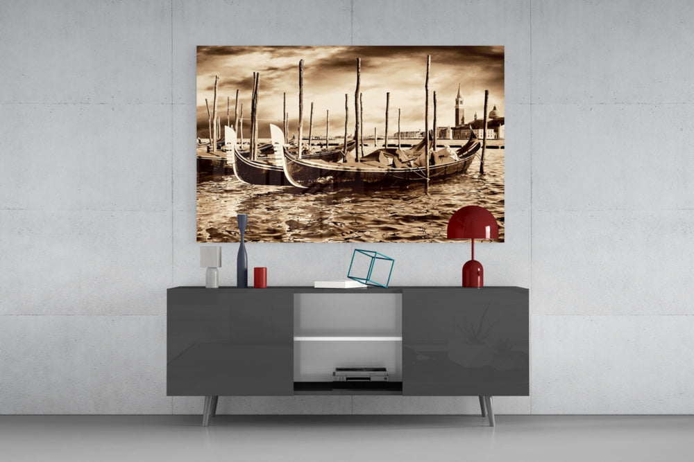 Venice panel catching ambient light to reveal its aged palette