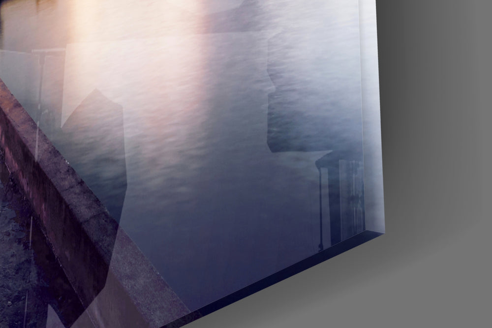 Dock artwork bringing painterly sunset to a dining area
