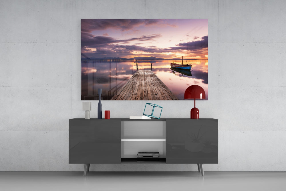 Dock panel catching dusk light to reveal its twilight palette