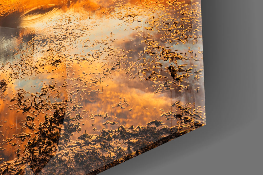 Lake artwork bringing painterly palette to a hallway