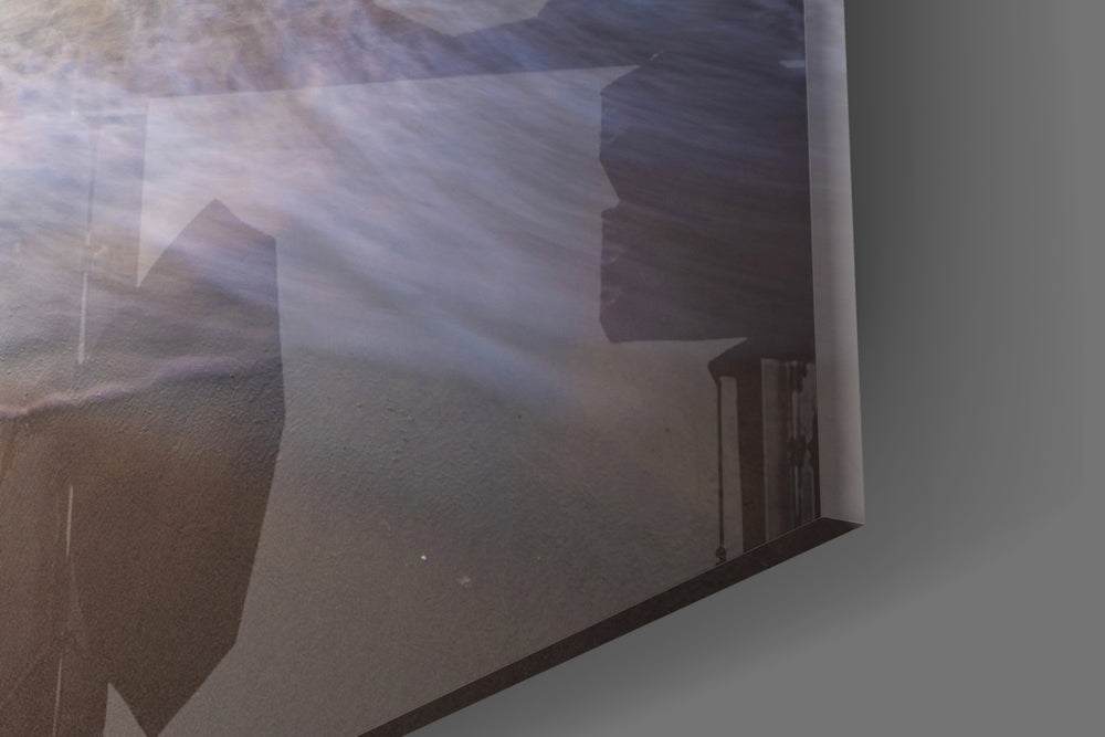 Sunset artwork bringing open horizon to a living room