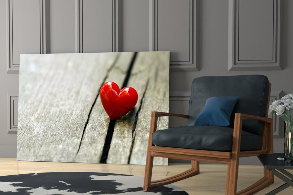 Heart glass print enhancing a hallway with sweet accent