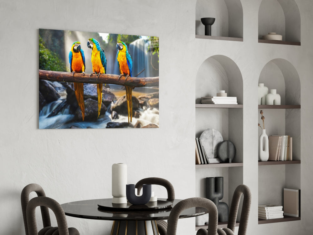 Parrots panel adding wildlife wonder to a child's room