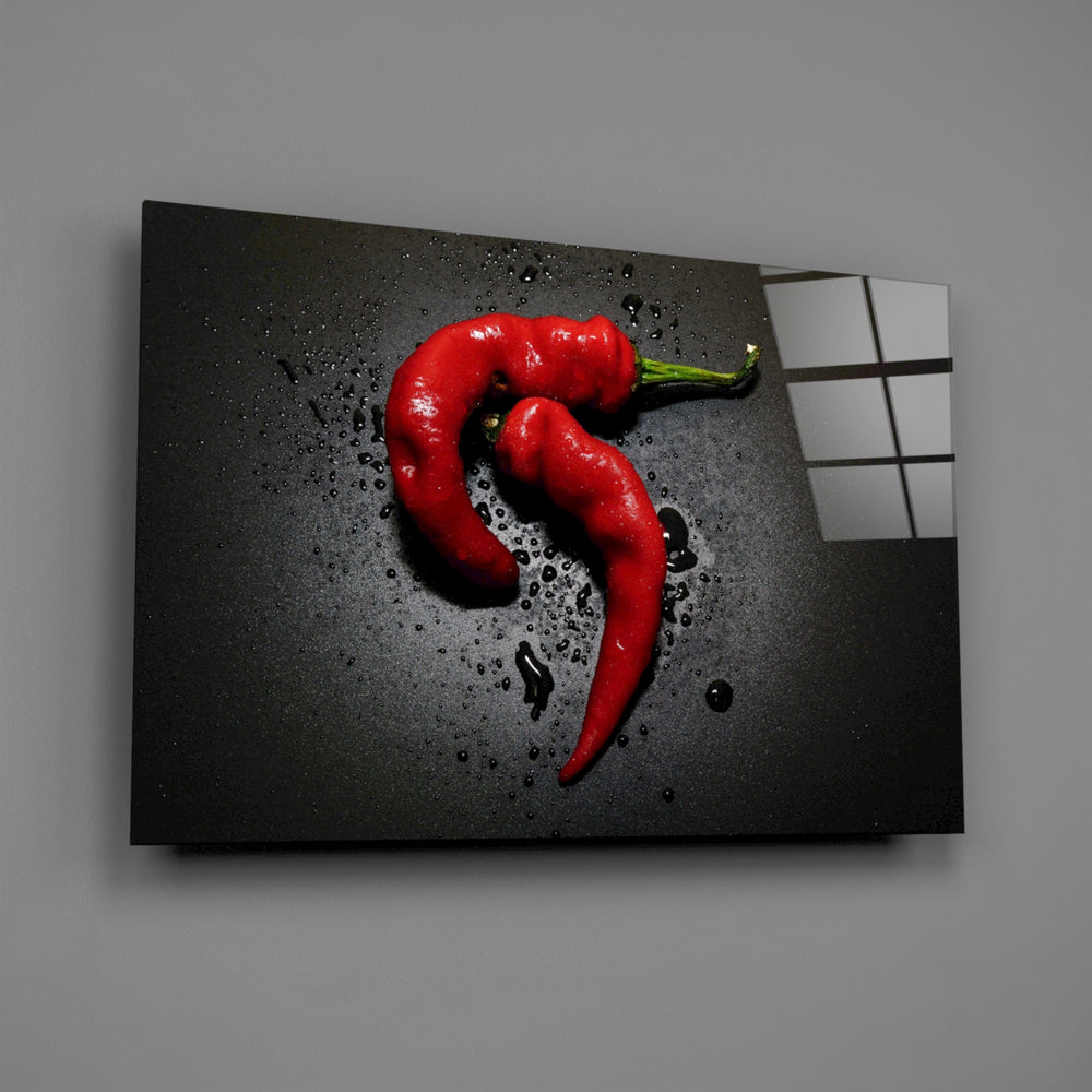 Chili pepper still life bringing kitchen drama to a contemporary living space